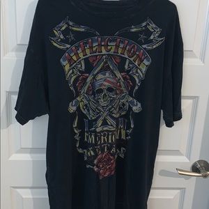 Men’s Affliction SZ XXL Navy Tee